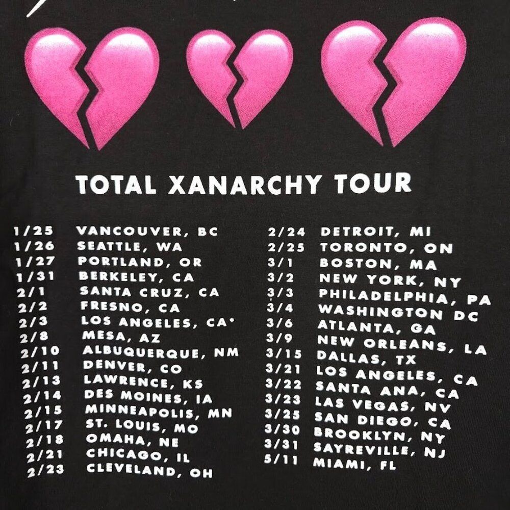 Lil Xan T Shirt Mens Size Medium Black 2018 Total Xanarchy Tour Rap Hip Hop - Picture 5 of 8
